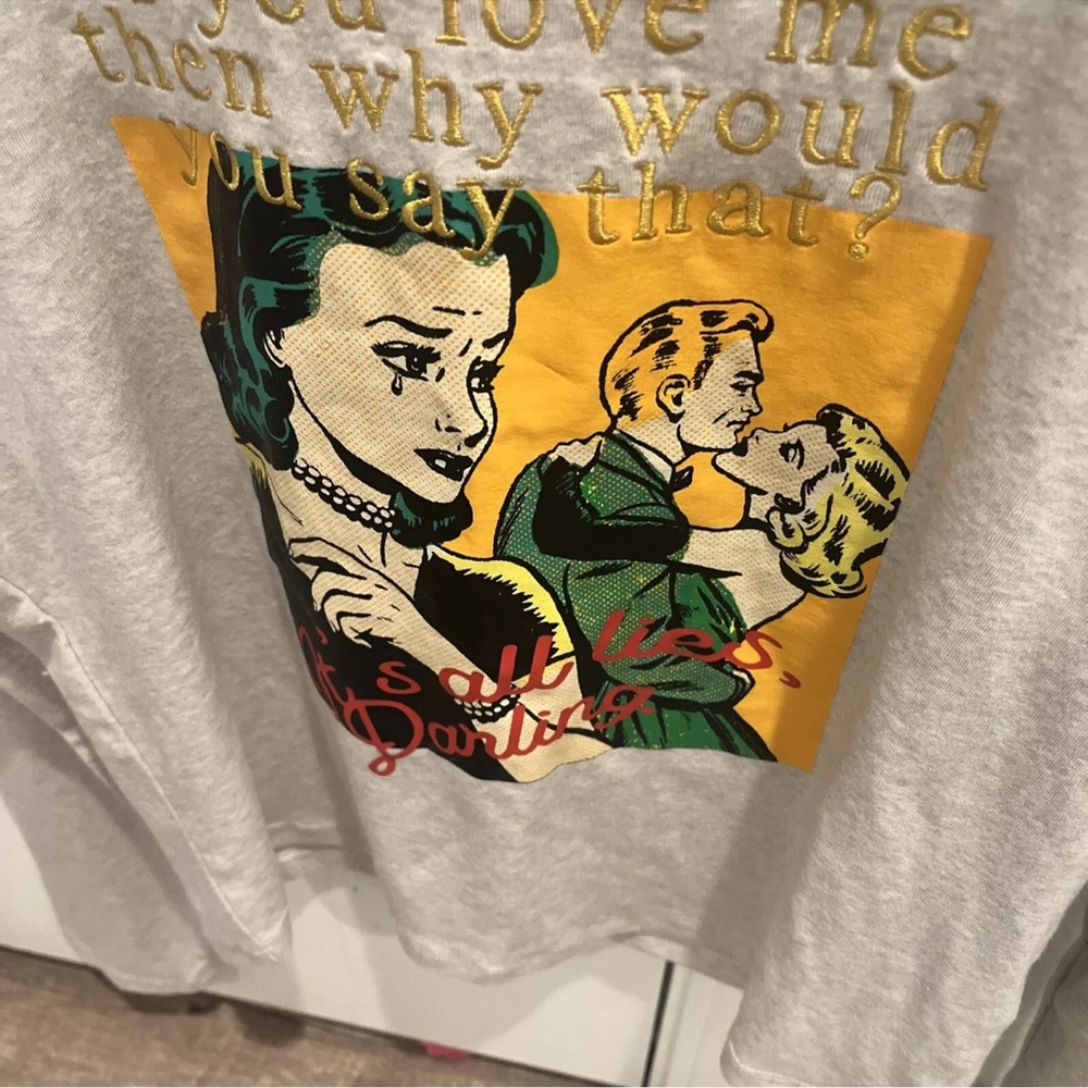 Off White Boys Lie XXL CROPPED T-shirt